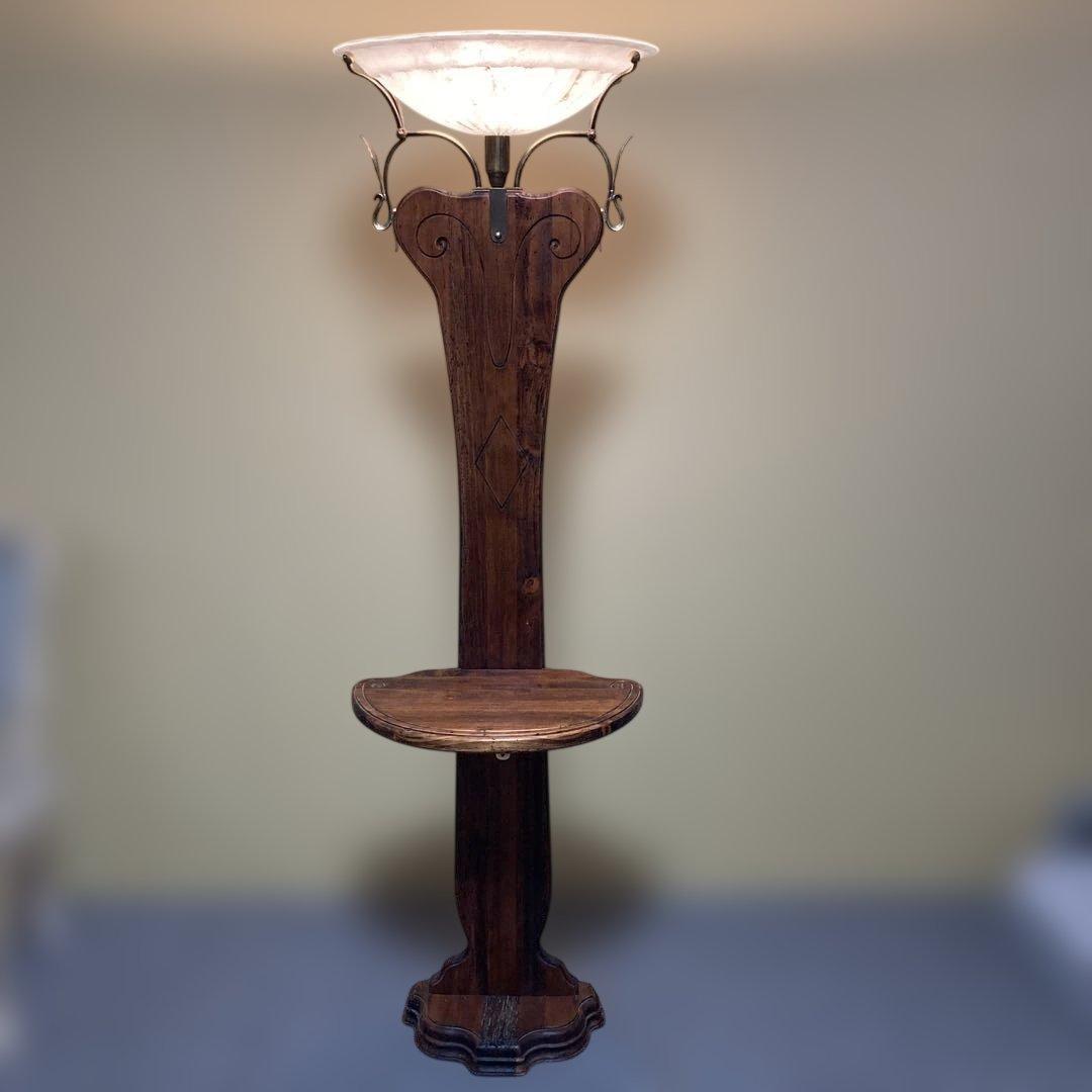 アンティーク　スタンドライト　木製　家具　照明