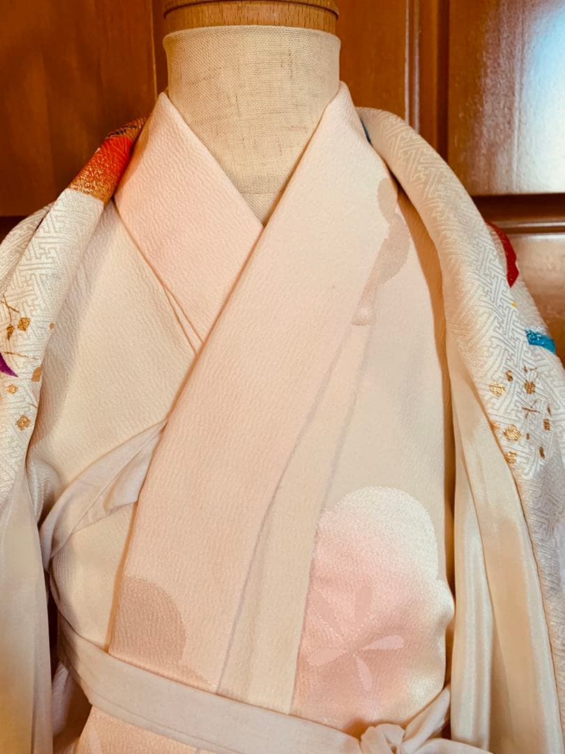 七五三　鶴舞う三歳のお着物コーディネート　お被布セット　結婚式にも