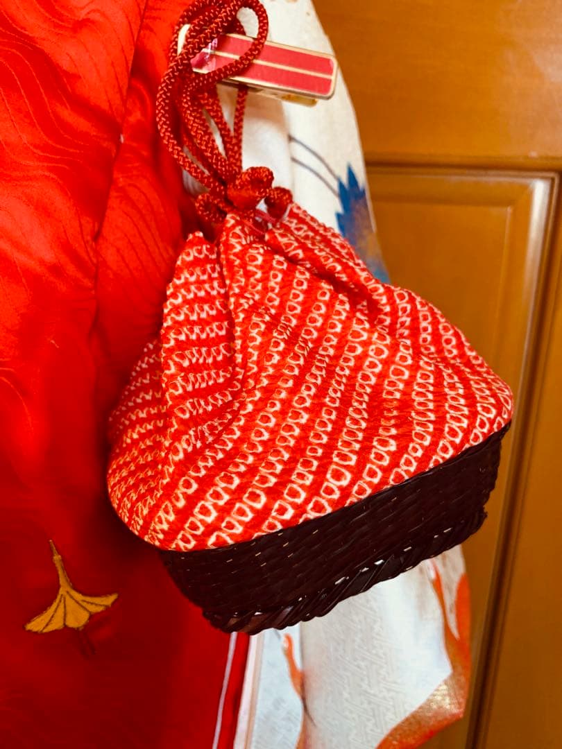 七五三　鶴舞う三歳のお着物コーディネート　お被布セット　結婚式にも