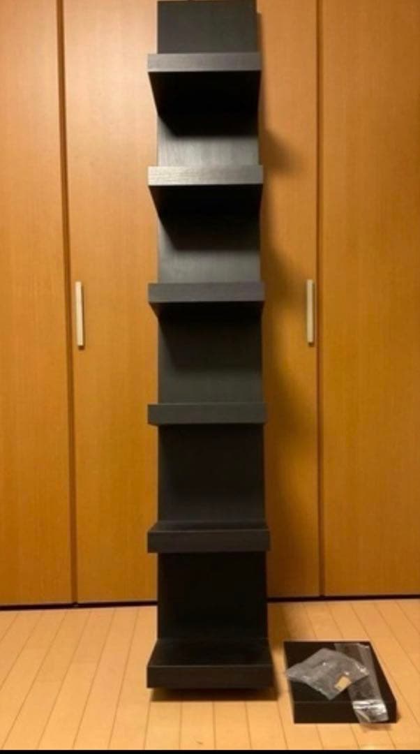 <引き取り限定> IKEA LACK ウォールシェルフユニット ブラックブラウン