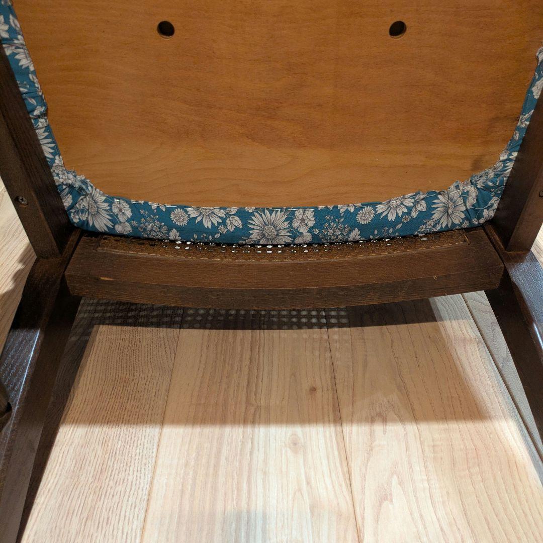 【KOSUGA】コスガ アームチェア 籐背 レトロ椅子 座面張替 ハンドメイド