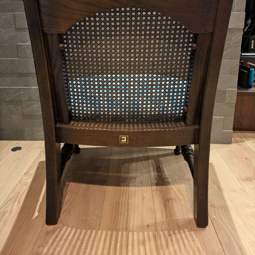 【KOSUGA】コスガ アームチェア 籐背 レトロ椅子 座面張替 ハンドメイド