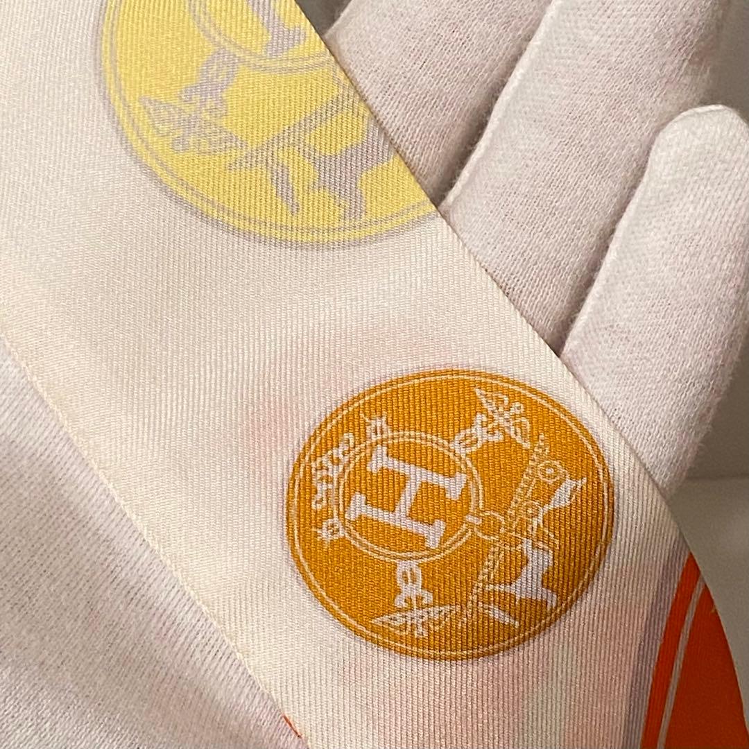 HERMES シルクスカーフ オレンジ/イエロー