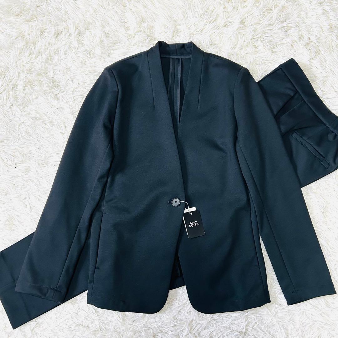 【未使用タグ付☆洗える】レディース ナイロンポンチパジャマスーツ セット 黒 S