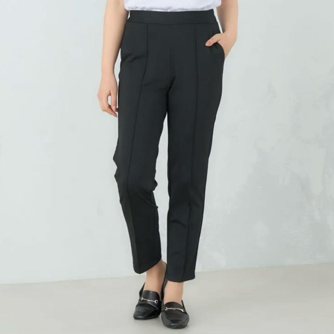 【未使用タグ付☆洗える】レディース ナイロンポンチパジャマスーツ セット 黒 S