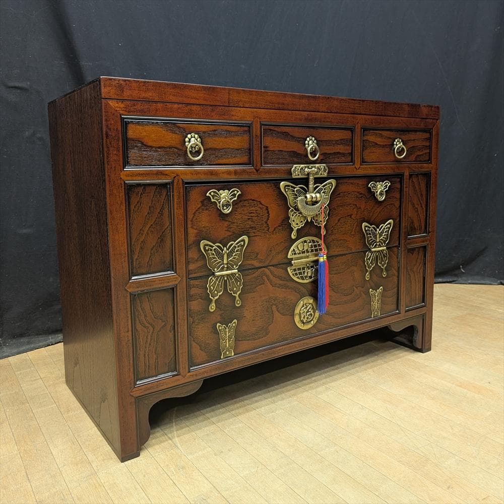 李朝家具　錠前　バンダジ　時代箪笥　朝鮮家具　半閉櫃　収納　整理　引き出し　民藝