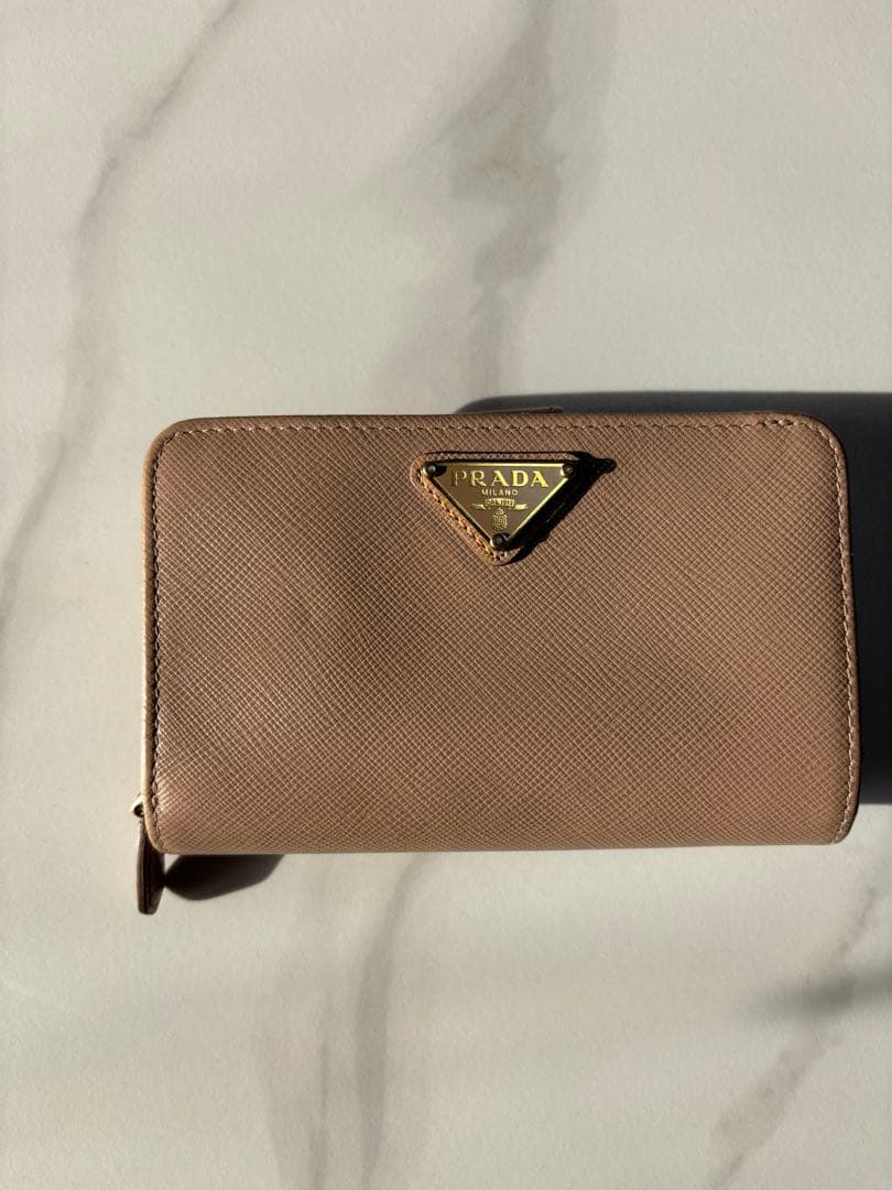 PRADA プラダ 二つ折り財布 ピンクベージュ 2つ折り財布