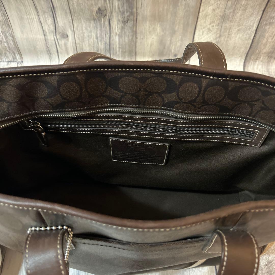 コーチ 70395 シグネチャー トートバッグ PVC COACH ブラウン