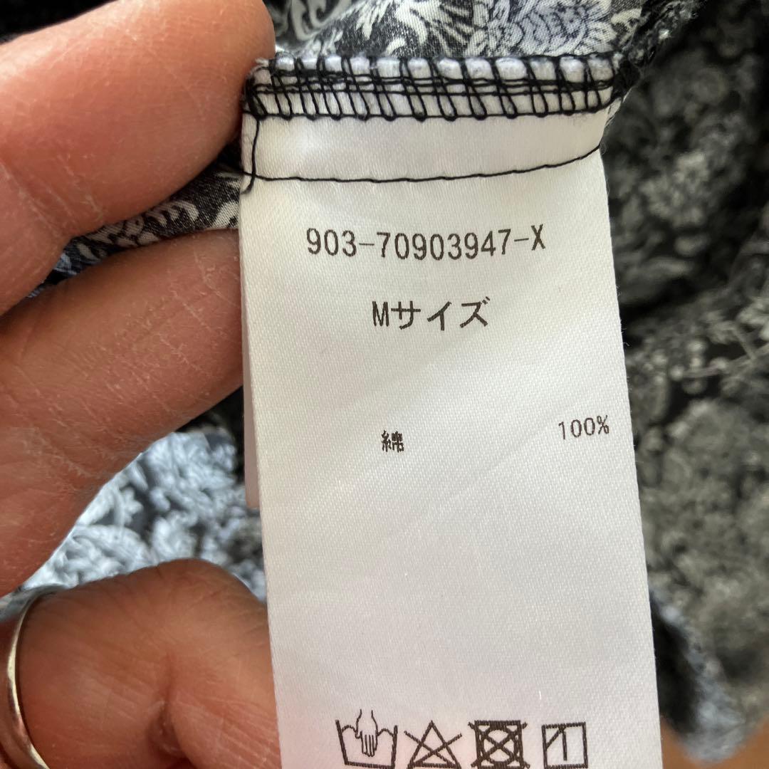 フラワープリント ノースリーブ オールインワン M