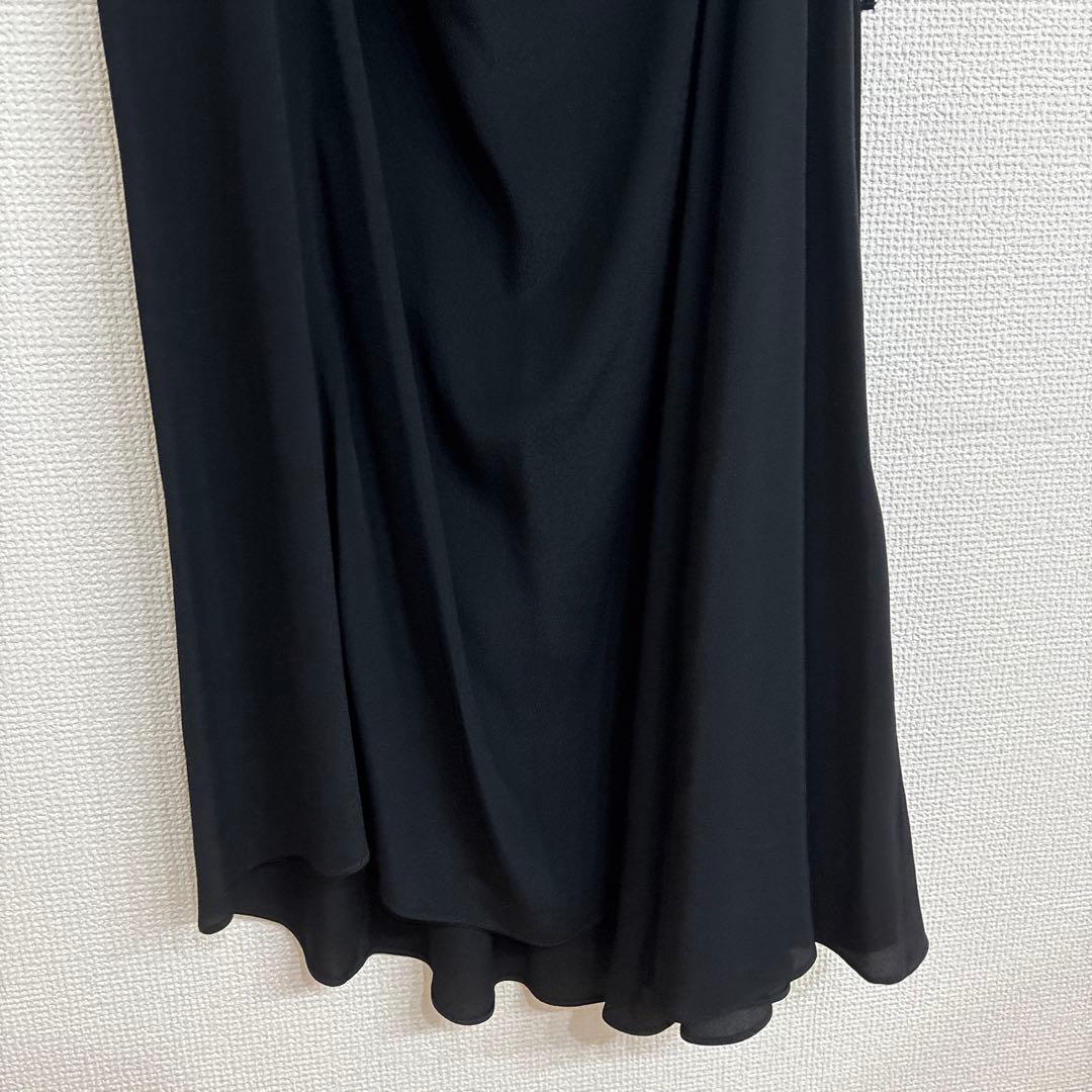 36 N°21 黒　ブラック　肩紐　パーティ　ロングドレス