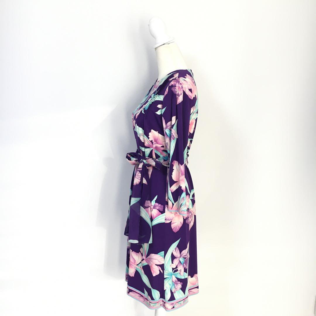 近年美品　LEONARD レオナール　カンカン　スカーフ　ベルト　ワンピース