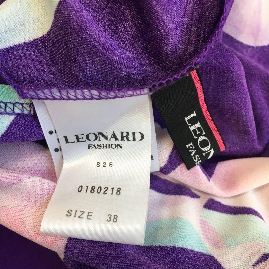 近年美品　LEONARD レオナール　カンカン　スカーフ　ベルト　ワンピース