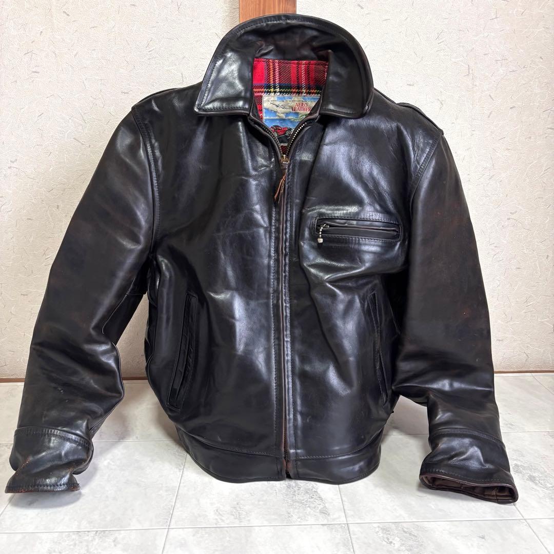 【超希少】エアロレザー ハイウェイマン レザージャケット ホースハイド 茶芯