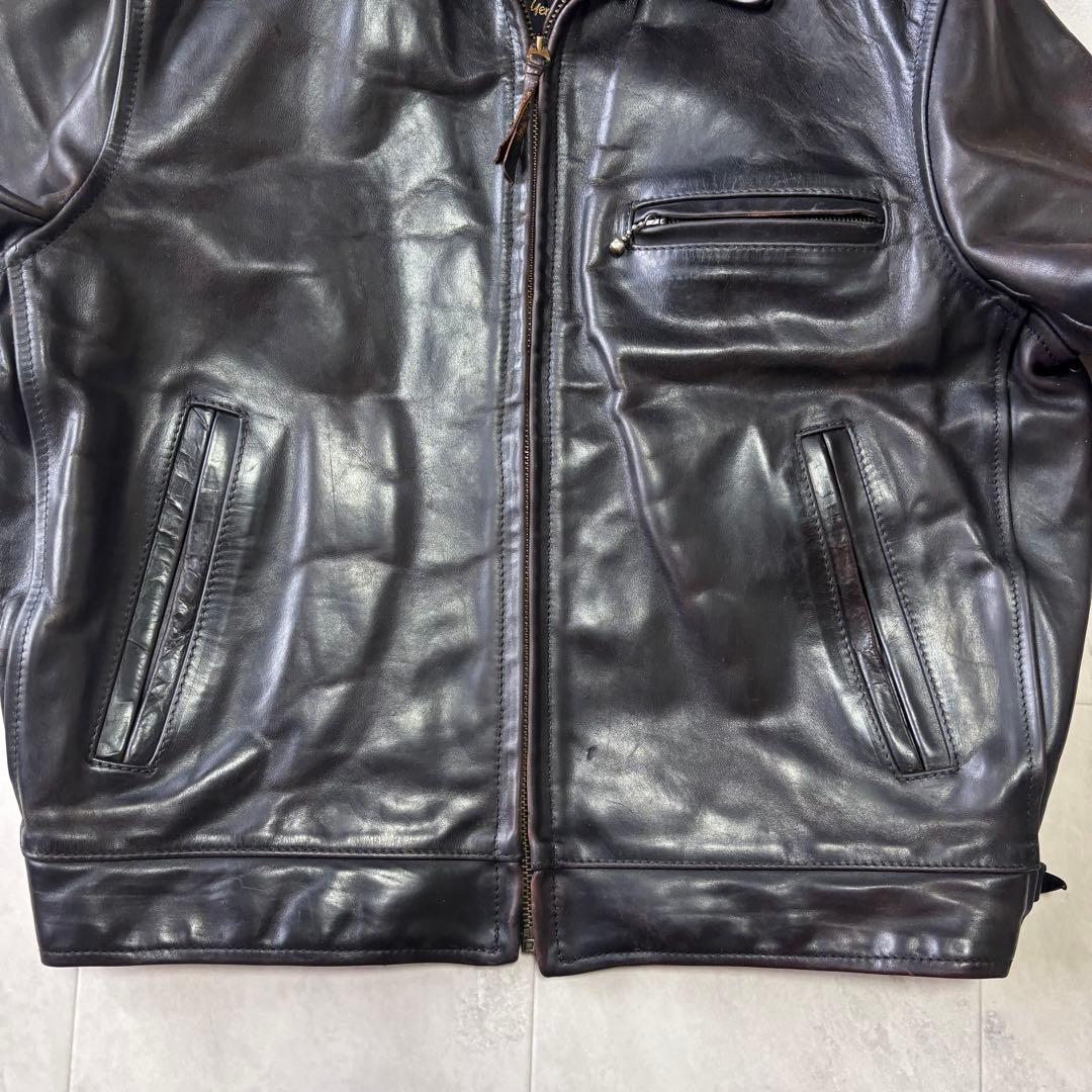 【超希少】エアロレザー ハイウェイマン レザージャケット ホースハイド 茶芯