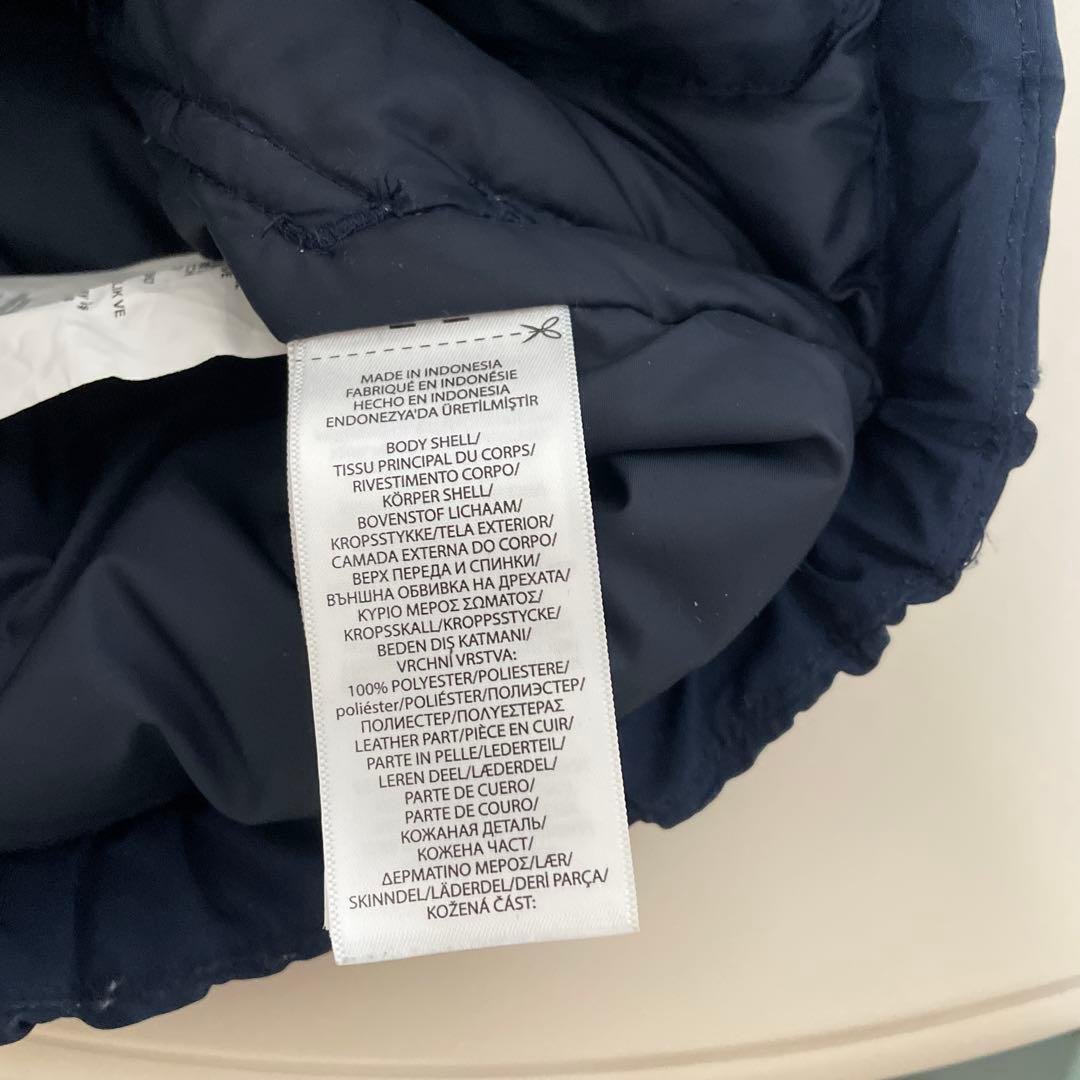 ポロラルフローレン ダウンベスト 刺繍 紺ネイビー フード付