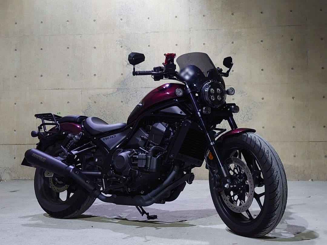 ハイサイダーバーエンドミラー ステルスX5 ＋レブル1100用アダプターセット