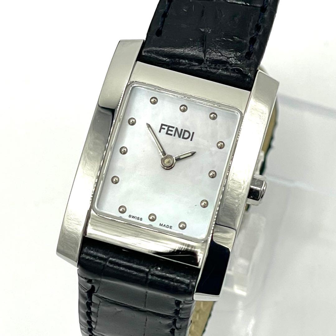 【稼働 美品】フェンディ 7000L オロロジ シェル文字盤 替えベルト 腕時計