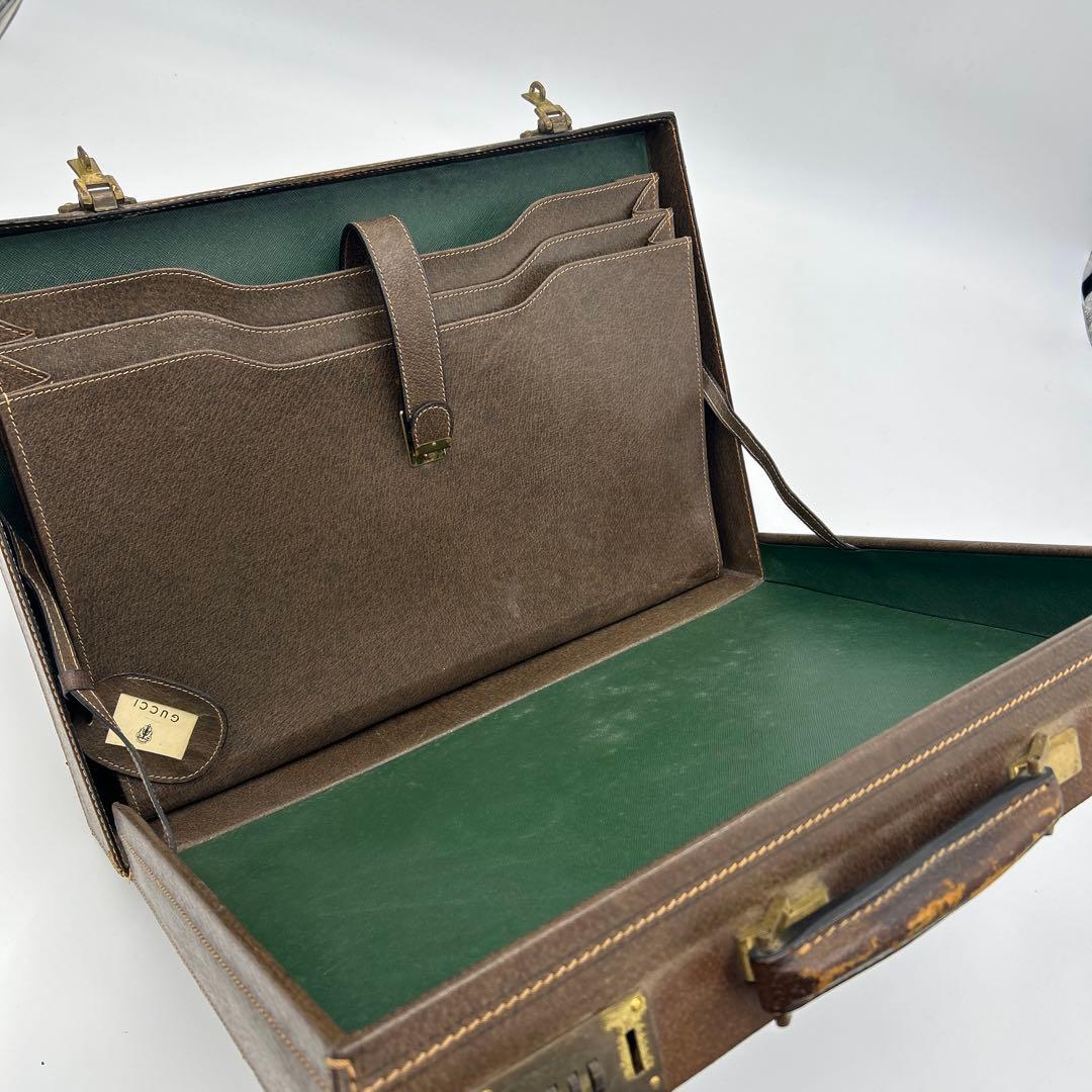 グッチ　レザー アタッシュケース オールドグッチ　ビジネスバッグ　ヴィンテージ