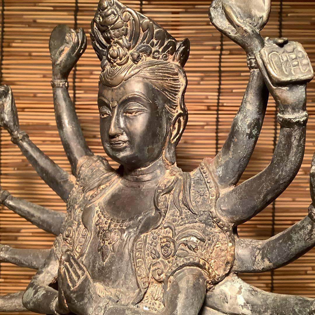 駒谷天藏様売約keep・中国チベット「亀上・千手千眼觀世音菩薩」伽梵達摩尊