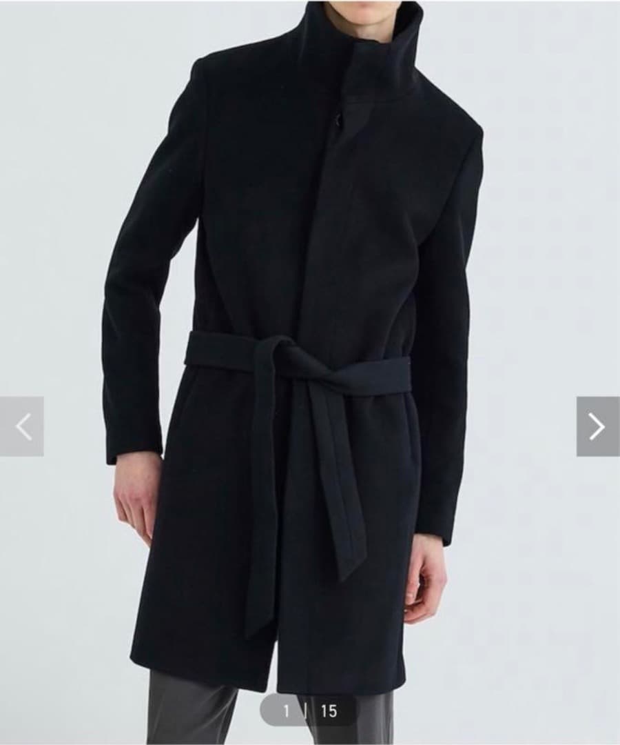 【ATTACHMENT】カシミヤ混平二重メルトンスタンドカラーコート