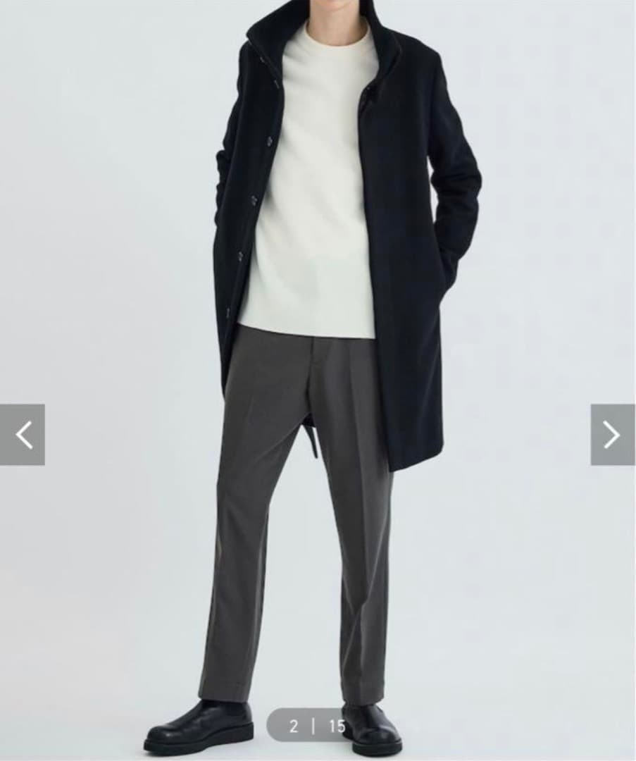 【ATTACHMENT】カシミヤ混平二重メルトンスタンドカラーコート