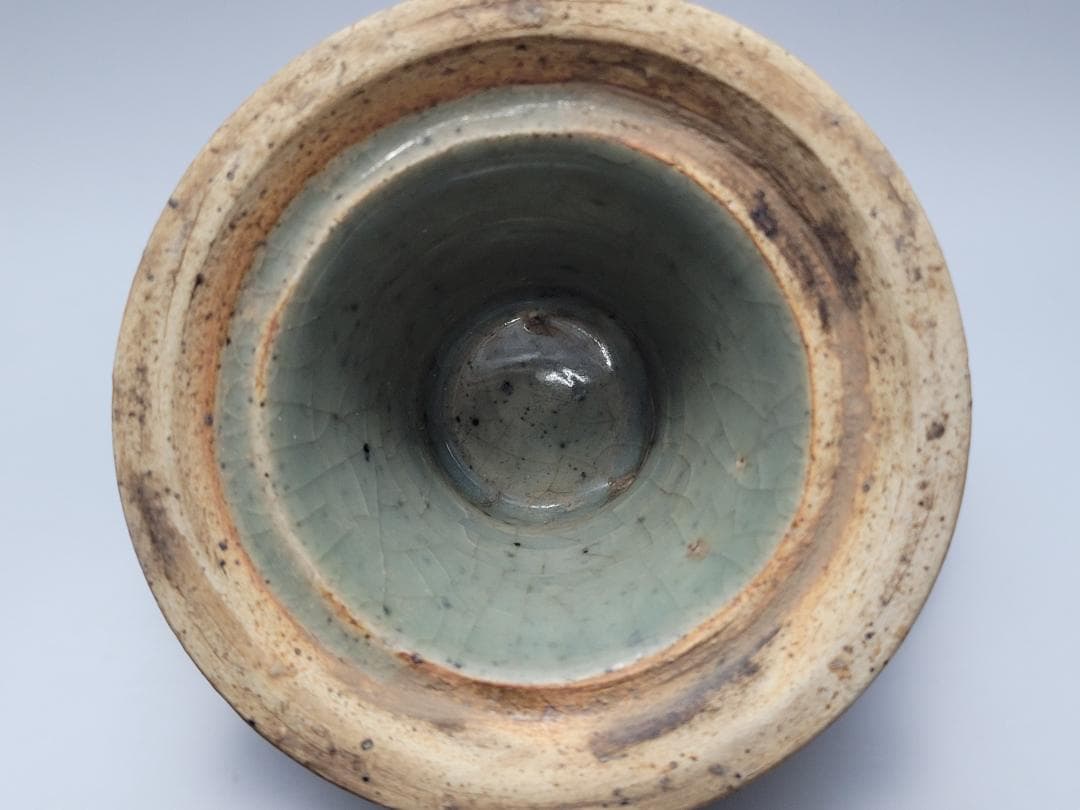 青磁 神獣装飾 香炉 元明時代 幅約11.9cm