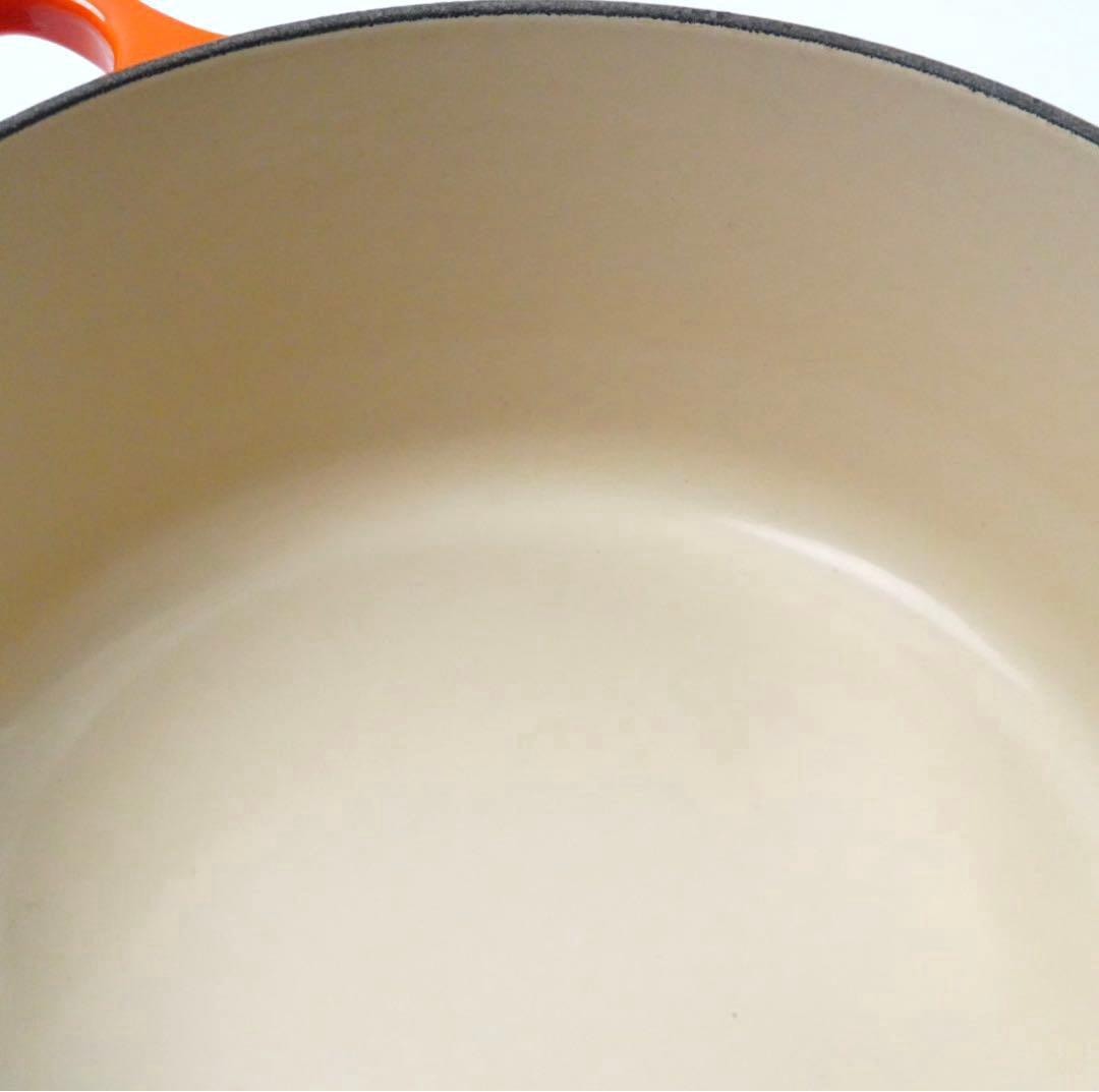 【美品】LE CREUSET　ココット ロンド オレンジ　22cm