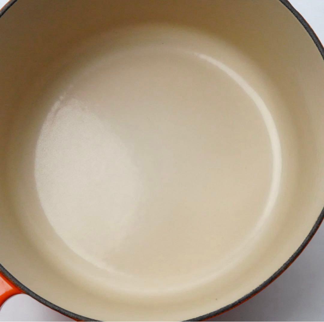 【美品】LE CREUSET　ココット ロンド オレンジ　22cm