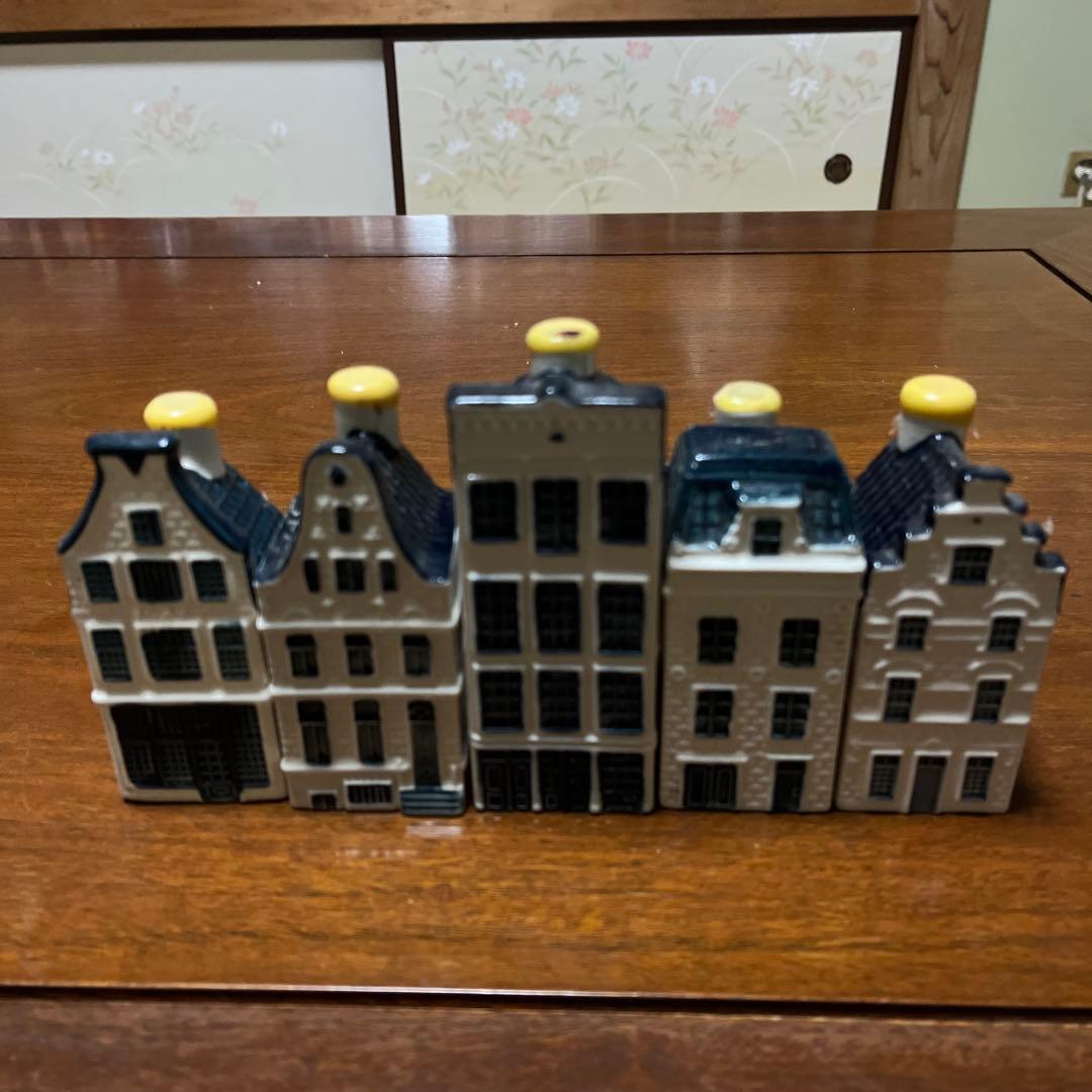 オランダ航空KLMデルフト焼ミニチュアブルーハウス