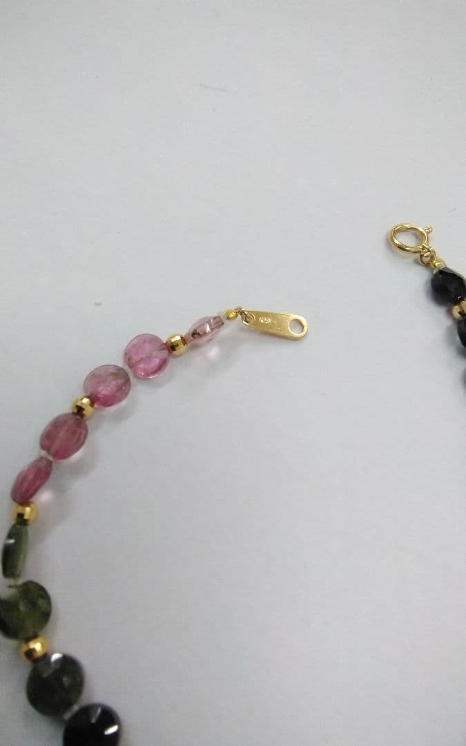 18金ボール&天然トルマリン　ブレスレット