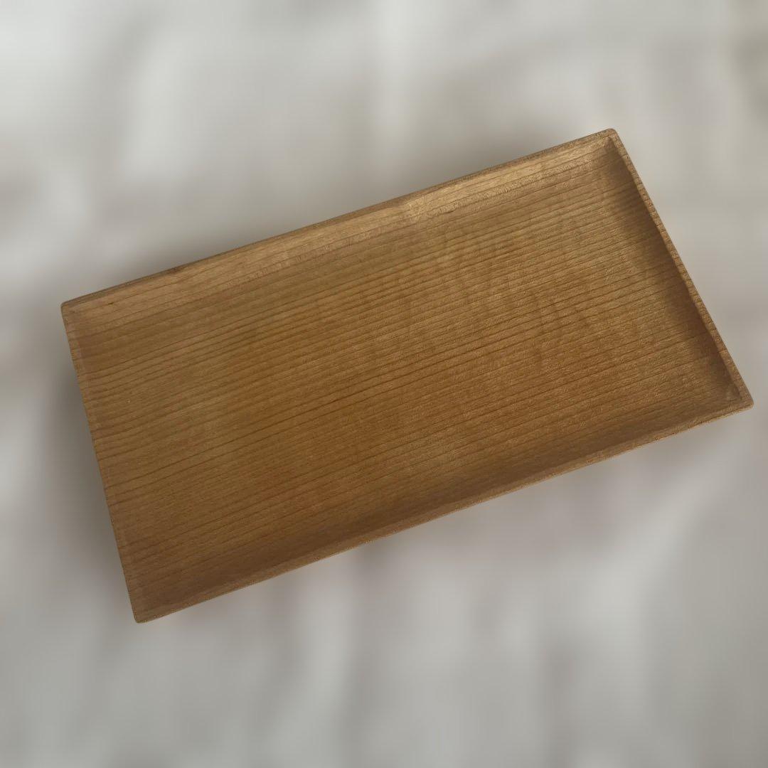 三谷龍二さん作　長方形角皿　山桜　木の器　作家物　木工作家