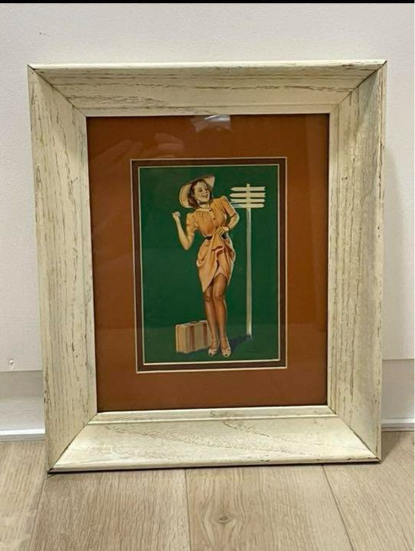 40’s vintage ヴィンテージ　ピンナップ　額　フレーム