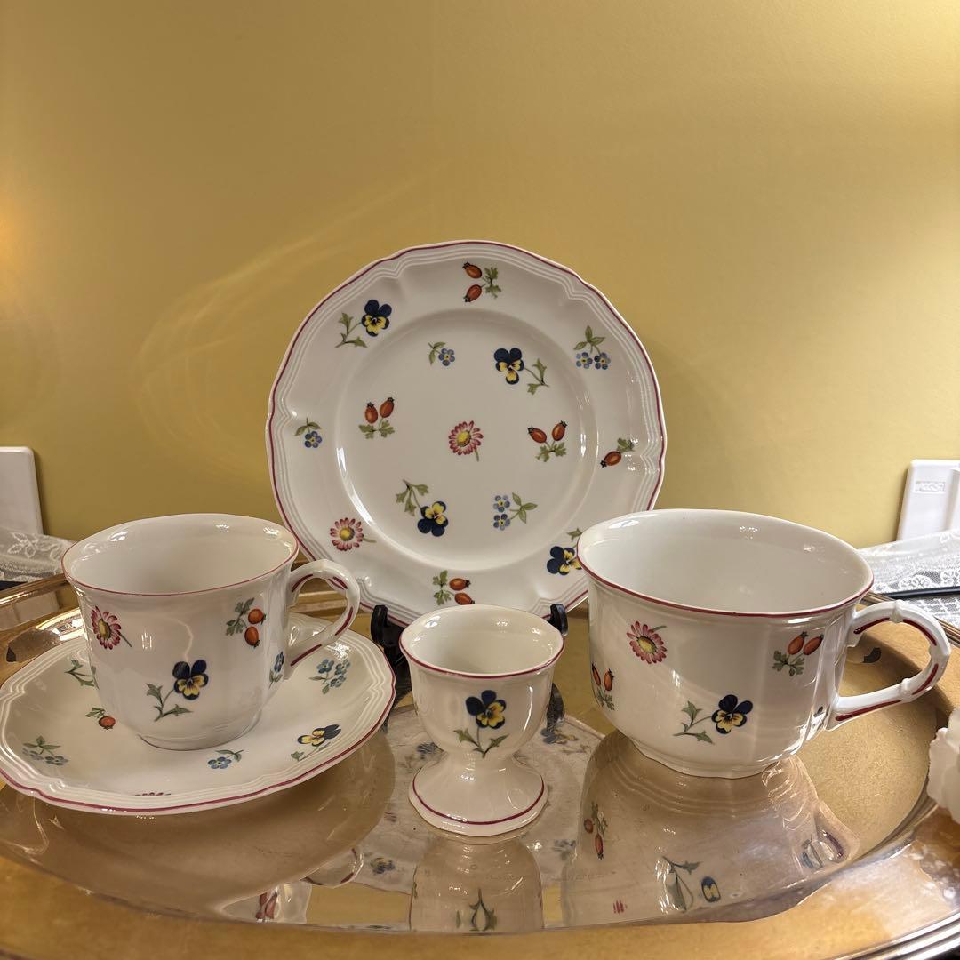 希少　美品　ビレロイボッホ　プチフルール　モーニングセット　カップソーサー　他