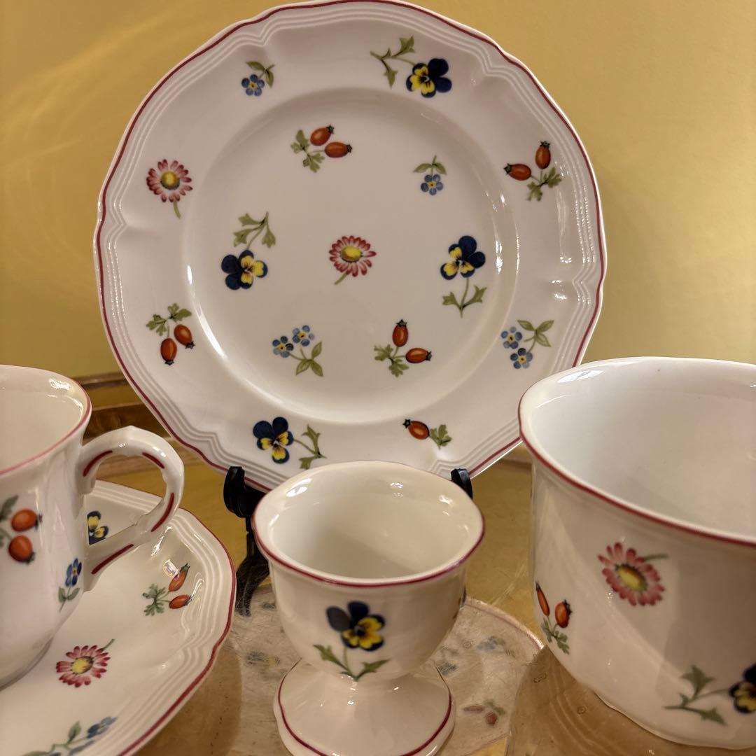 希少　美品　ビレロイボッホ　プチフルール　モーニングセット　カップソーサー　他