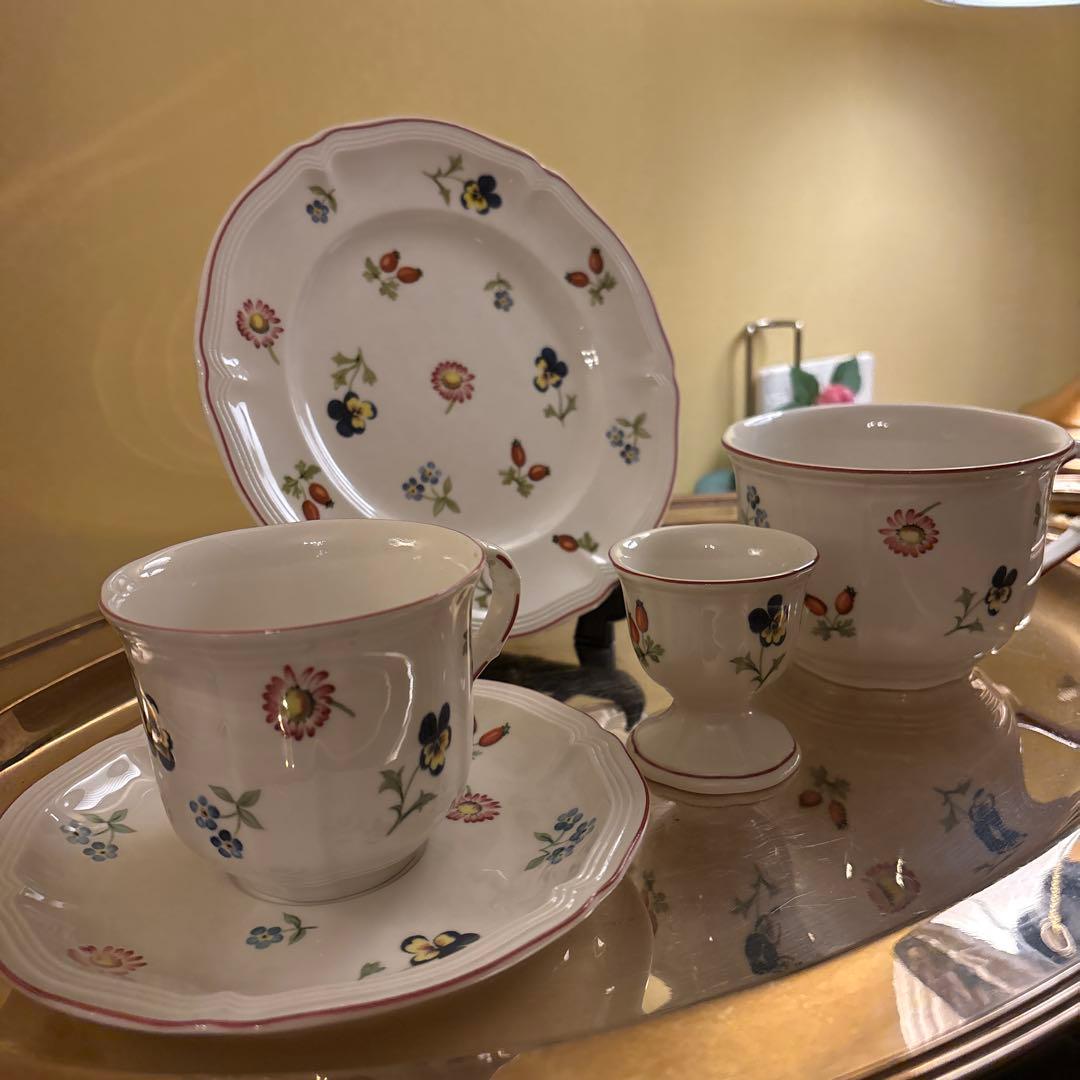 希少　美品　ビレロイボッホ　プチフルール　モーニングセット　カップソーサー　他