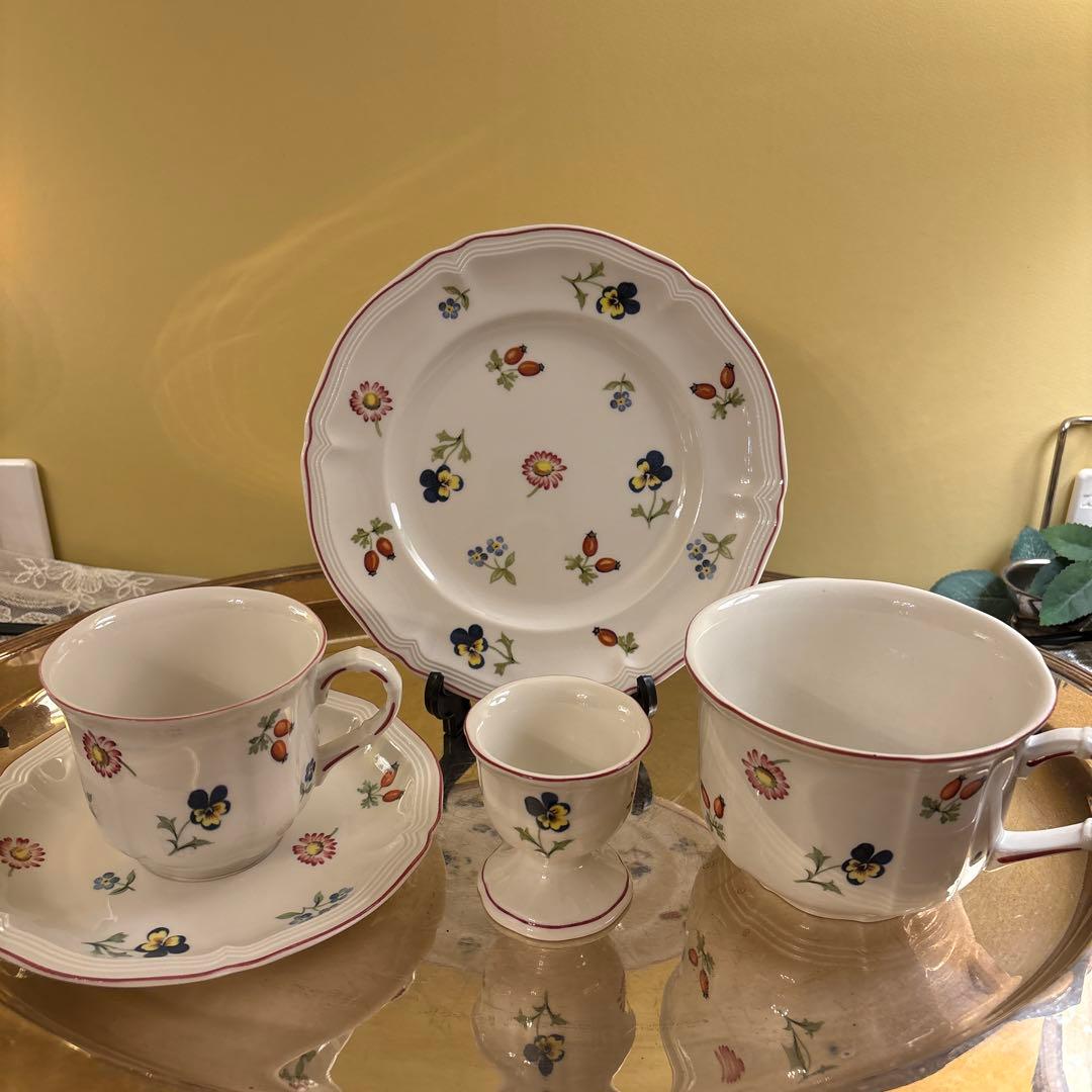 希少　美品　ビレロイボッホ　プチフルール　モーニングセット　カップソーサー　他