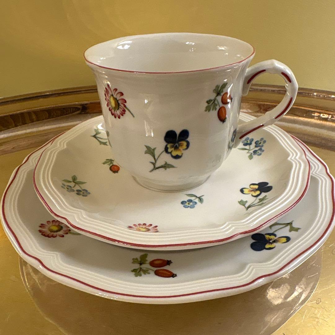 希少　美品　ビレロイボッホ　プチフルール　モーニングセット　カップソーサー　他