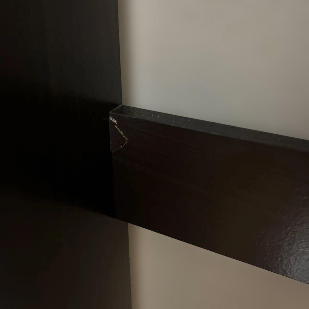 ダークブラウン 扉付き本棚 8棚 キャスター付き