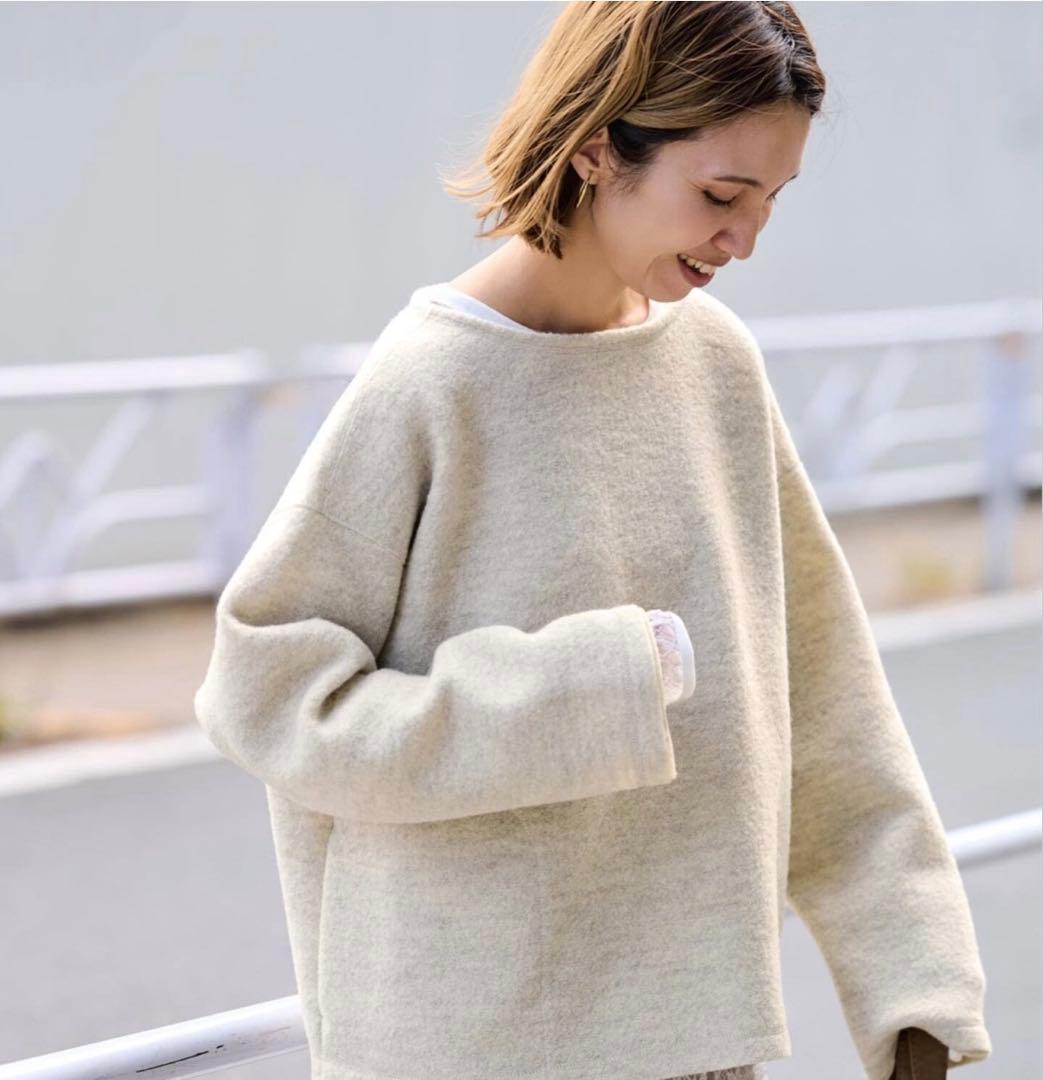 完売　frameworkフレームワーク ナチュラル　WOOLブークレジャージー