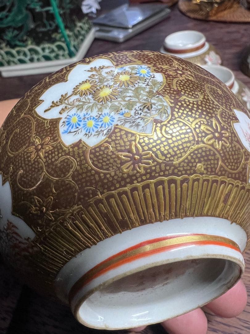 明治九谷焼茶器セット（急須・湯冷湯呑み5個）