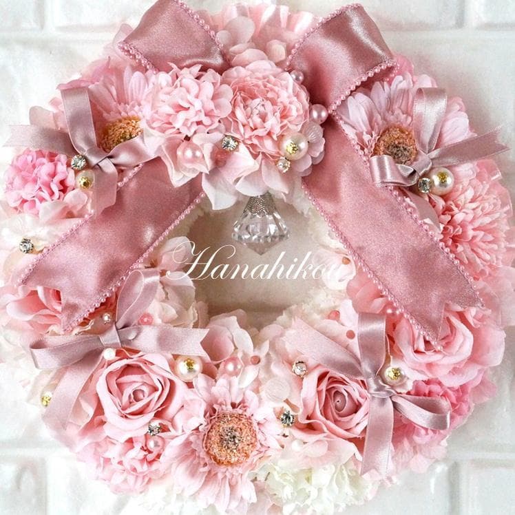 ピンクローズとガーベラとラナンの豪華スウィート大リース♪♪