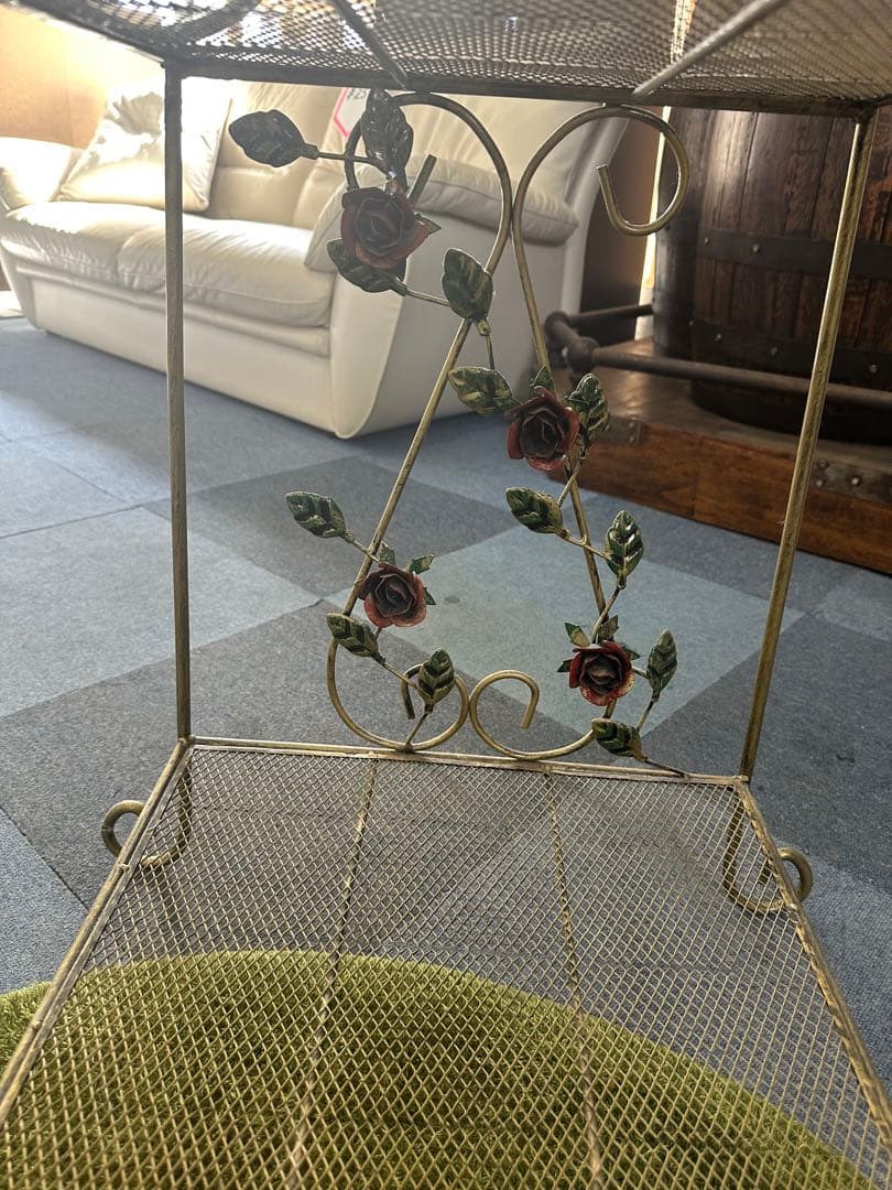 金属製二段ラック ガラス天板