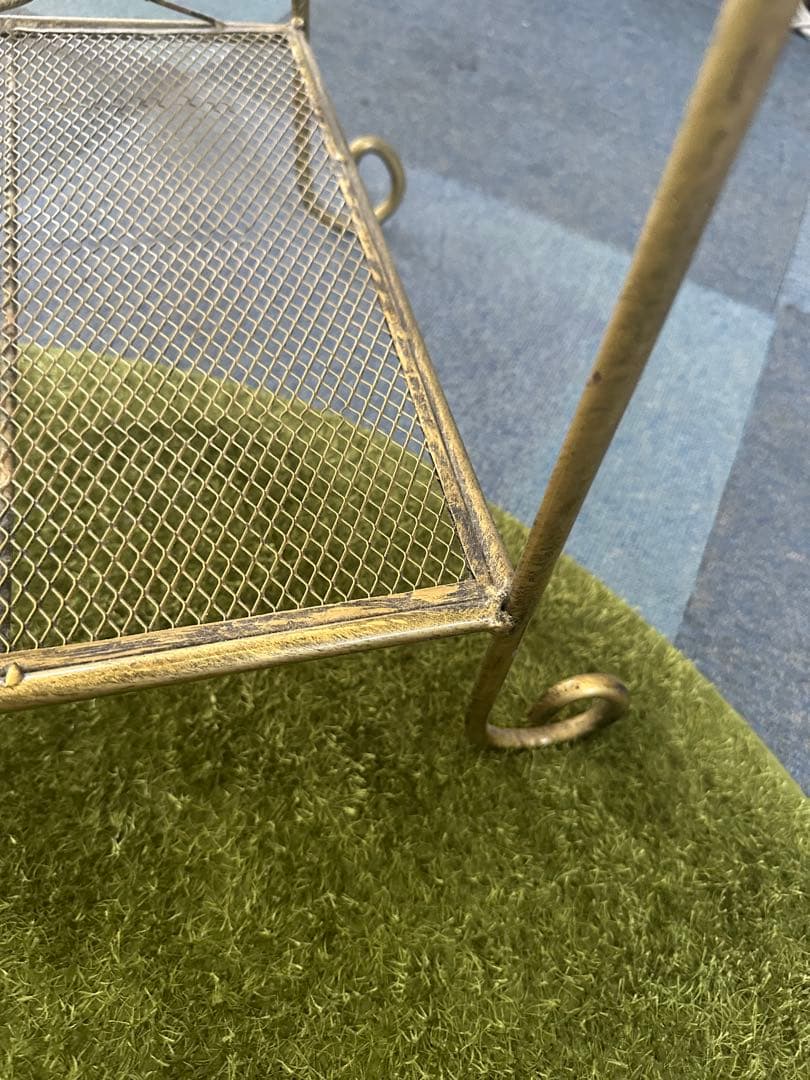 金属製二段ラック ガラス天板