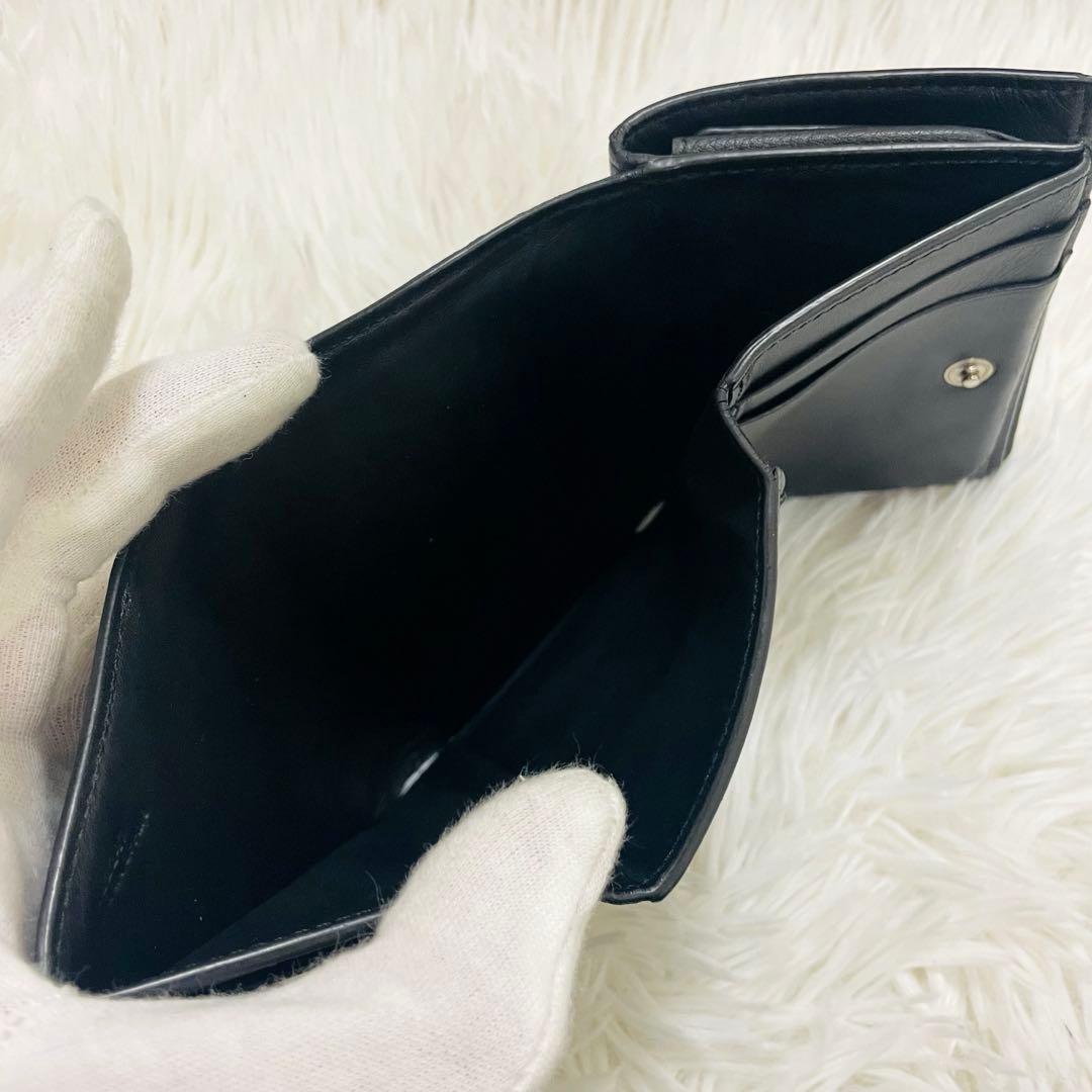 極美✨付属完備✨ロエベ 三つ折り財布 トライフォールド レザー ブラック 現行