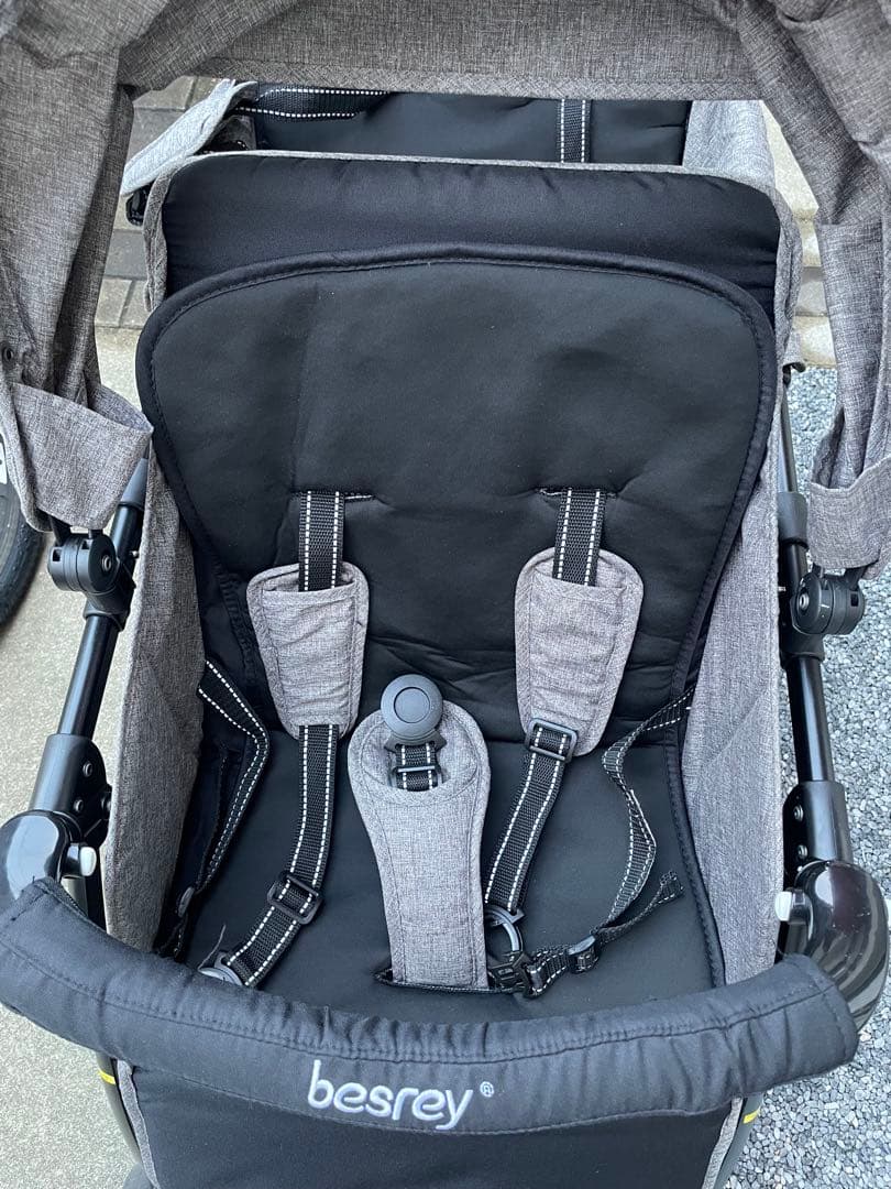 【美品】besrey ダブルベビーカー グレー