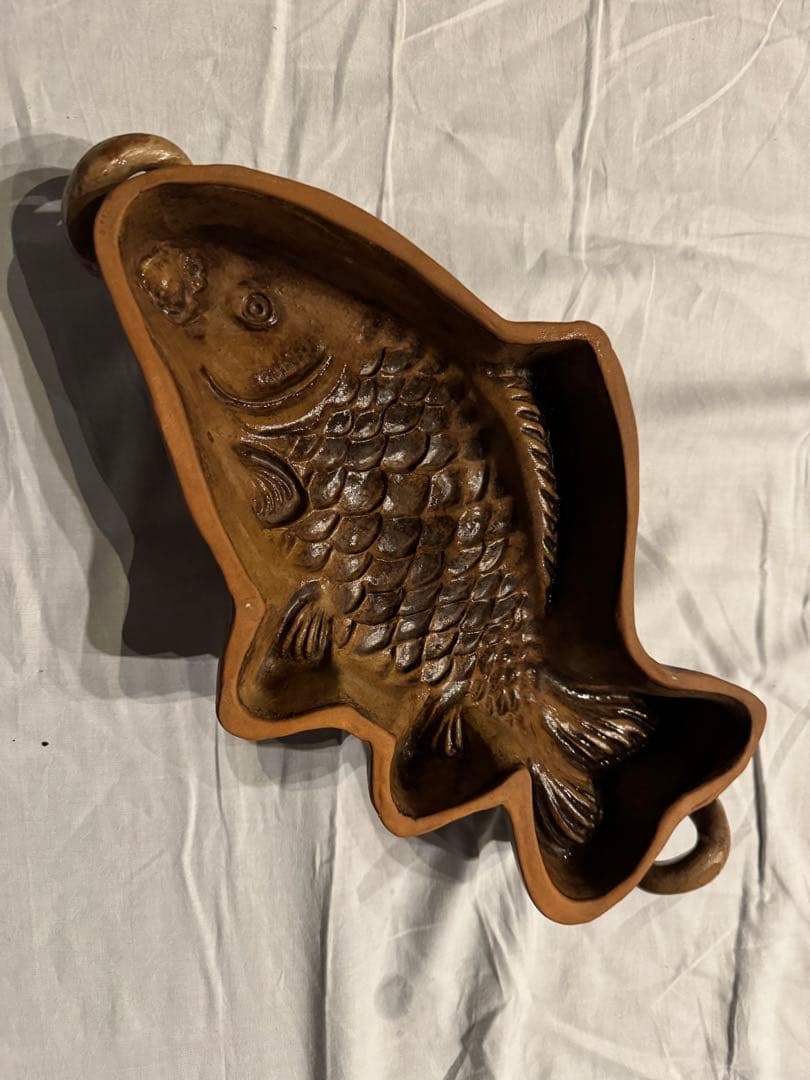 魚形のパイ型　オーブン皿　チェコ製陶器