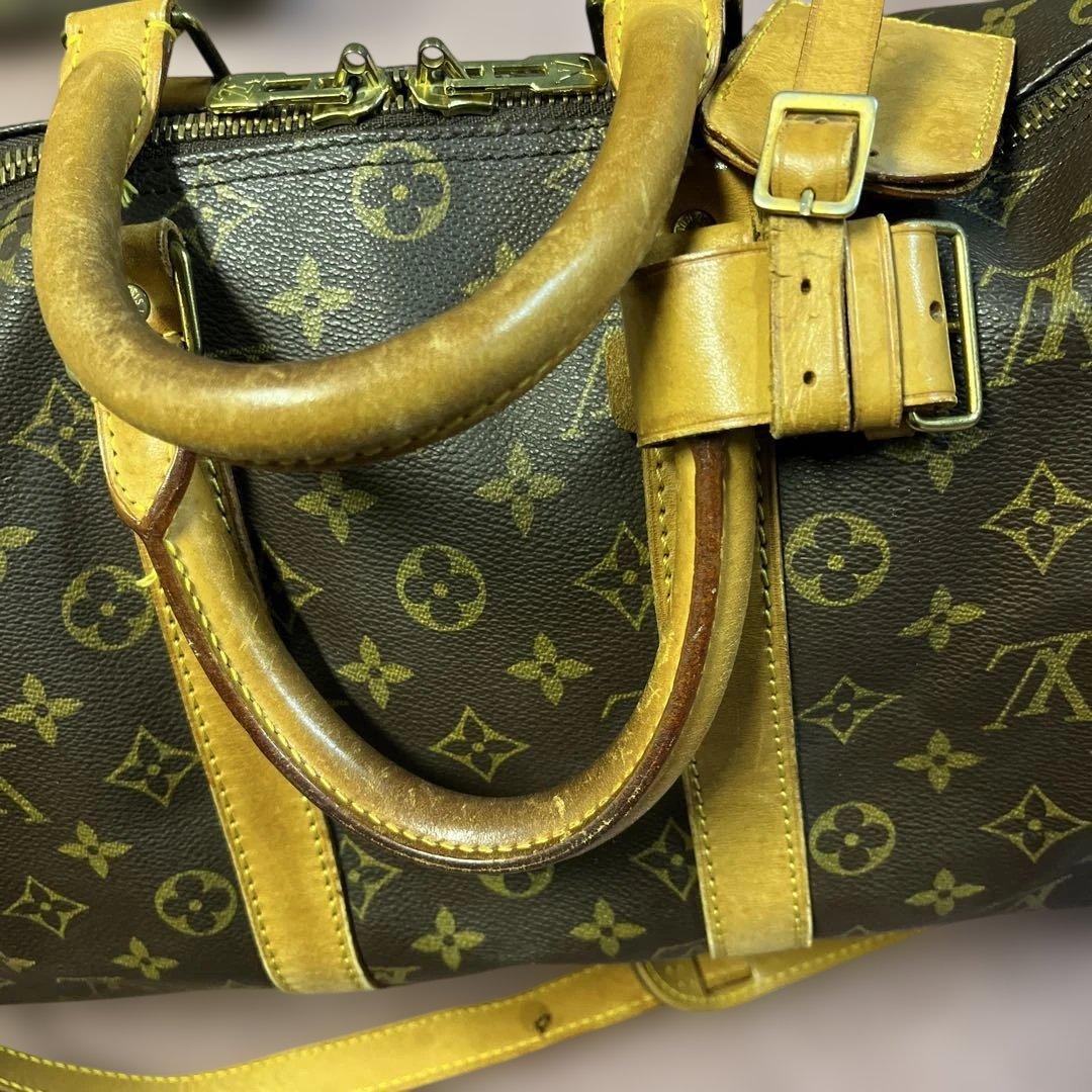 Louis Vuitton ボストンバッグ ダークブラウン/イエロー