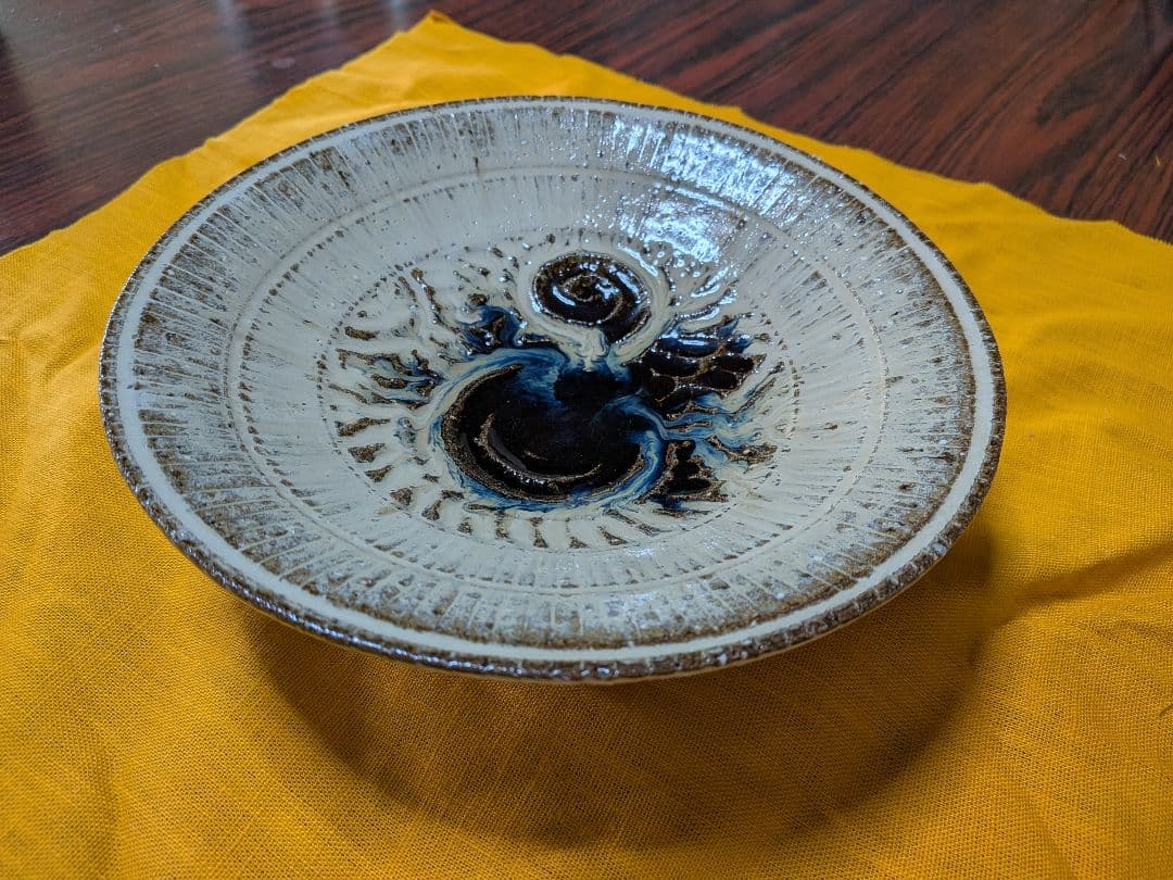 【新品未使用】唐津焼 作家 藤ノ木土平 朝鮮唐津 高台大皿