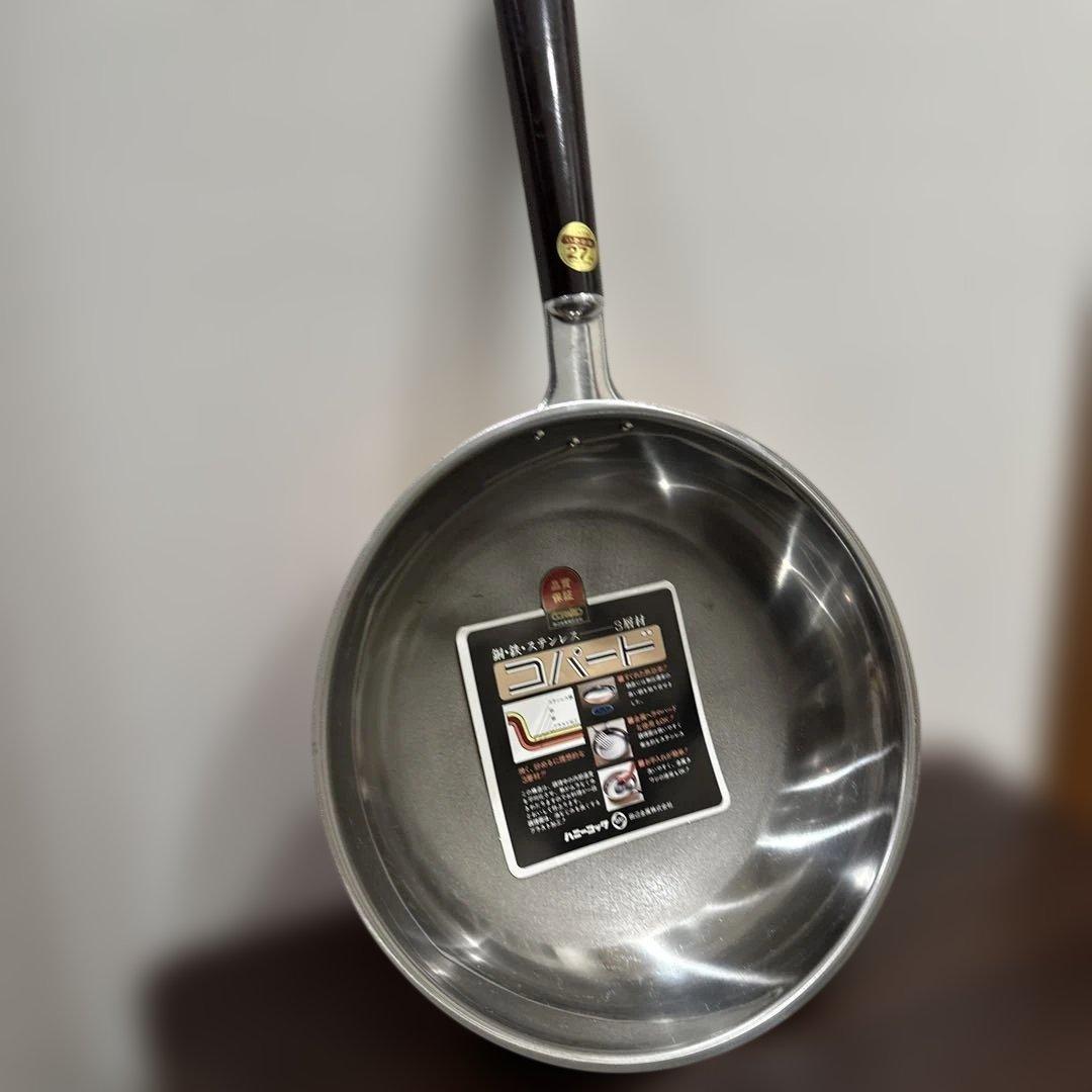 新品ハニーコック 田辺金属　銅　鉄　ステンレス 3層材コパートフライパン3セット