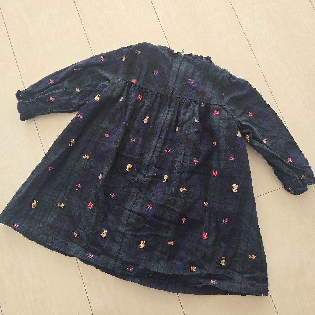 EM様お取り置き　familiar ファミリア 長袖ワンピース ネイビー